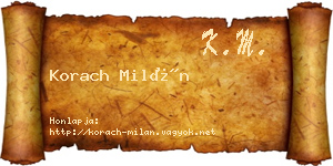 Korach Milán névjegykártya